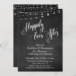 Invitation Heureux Jamais après la typographie Chalkboard lum