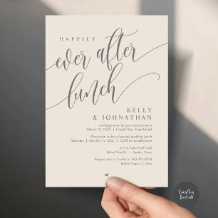 Invitation Heureux Jamais Après Le Déjeuner Mariage, Crème Gr
