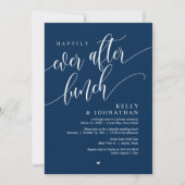 Invitation Heureux Jamais Après Le Déjeuner Mariage, Navy Blu (Devant)