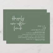 Invitation Heureux Jamais Après Le Déjeuner Mariage, Sage Gre (Devant / Derrière)