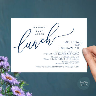 Invitation Heureux Jamais après le déjeuner Romantique Mariag