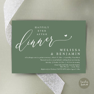 Invitation Heureux Jamais Après Le Dîner Coeur Mariage