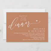 Invitation Heureux Jamais Après Le Dîner Coeur Mariage (Devant)