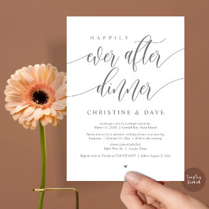 Invitation Heureux Jamais Après Le Dîner D'Elopement, Gris So