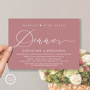 Invitation Heureux Jamais Après Le Dîner Elopement, Script Mo