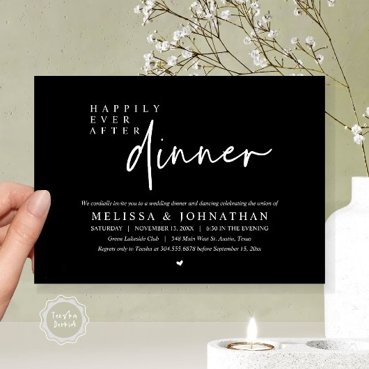 Invitation Heureux Jamais Après Le Dîner Mariage Dancing Part