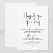 Invitation Heureux Jamais Après Le Dîner Mariage Elopement (Devant / Derrière)