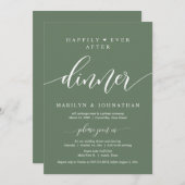 Invitation Heureux Jamais Après Le Dîner Mariage Elopement (Devant / Derrière)