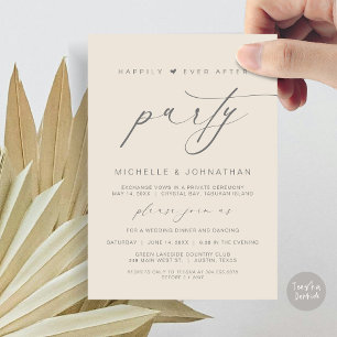 Invitation Heureux Jamais Après Le Dîner, Mariage Elopement