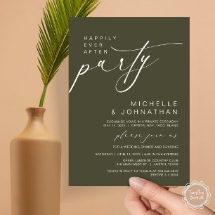 Invitation Heureux Jamais Après Le Dîner, Mariage Elopement
