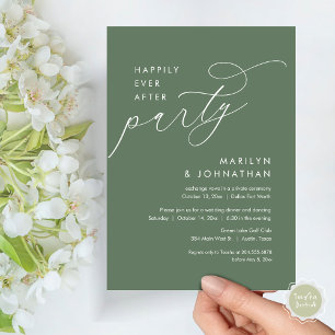 Invitation Heureux Jamais Après Le Dîner Mariage Elopement