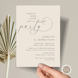 Invitation Heureux Jamais Après Le Dîner Mariage Elopement