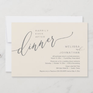 Invitation Heureux Jamais Après Le Dîner Mariage Elopement