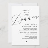 Invitation Heureux Jamais Après Le Dîner Mariage Elopement Pa (Devant)