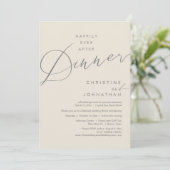 Invitation Heureux Jamais Après Le Dîner Mariage Elopement Sc (Debout devant)