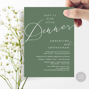 Invitation Heureux Jamais Après Le Dîner Mariage Elopement Sc