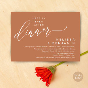 Invitation Heureux Jamais Après Le Dîner Mariage Parti romant