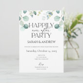 Invitation Heureux Jamais après le Mariage du parti Eucalyptu (Debout devant)