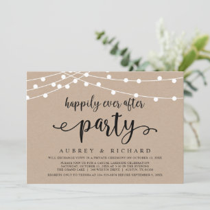 Invitation Heureux Jamais après le Mariage Elopement Parti Dé