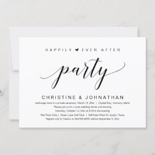 Invitation Heureux Jamais après le parti Mariage Elopement