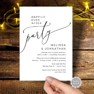 Invitation Heureux Jamais après le parti Mariage Elopement