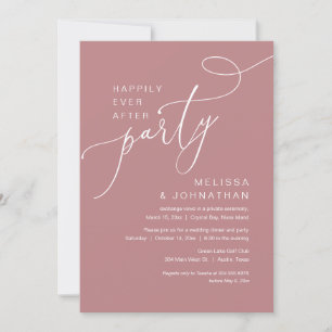 Invitation Heureux Jamais après le parti Mariage Elopement