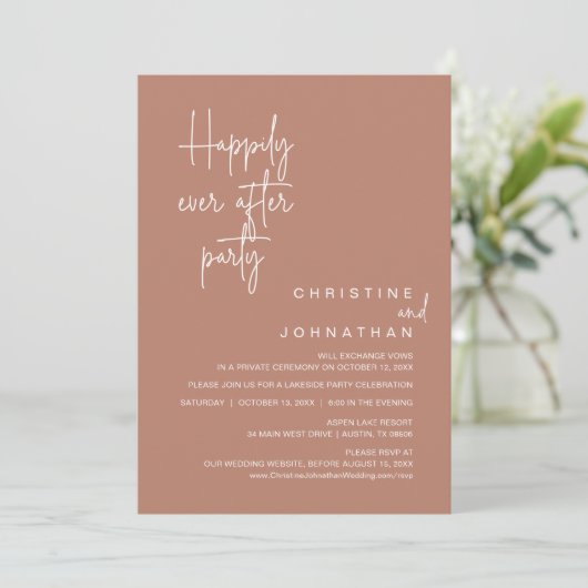 Invitation Heureux Jamais après le parti Mariage Elopement (Debout devant)