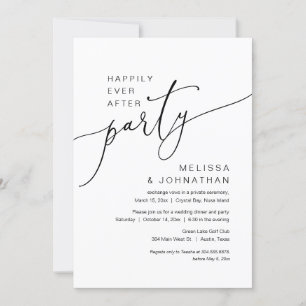 Invitation Heureux Jamais après le parti Mariage Elopement