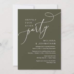 Invitation Heureux Jamais après le parti Mariage Elopement