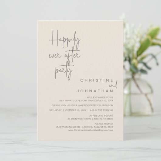 Invitation Heureux Jamais après le parti Mariage Elopement (Debout devant)