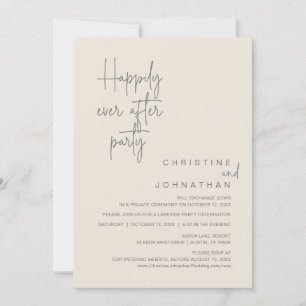 Invitation Heureux Jamais après le parti Mariage Elopement