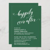 Invitation Heureux Jamais Après Les Coeurs Script Réception V (Devant / Derrière)