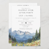 Invitation Heureux Jamais après les vaches Rustic Mountain Ma (Devant / Derrière)