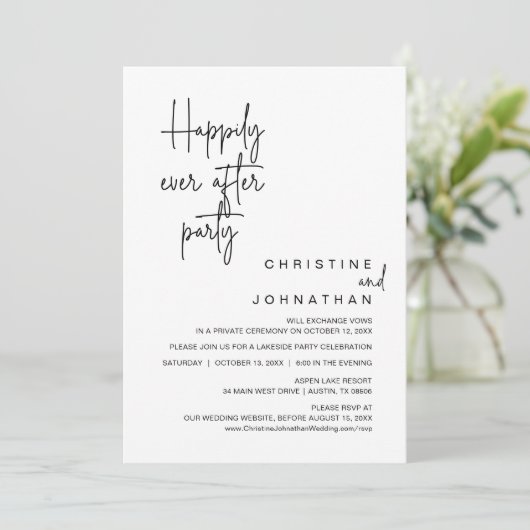 Invitation Heureux Jamais après l'invitation du parti Mariage (Debout devant)