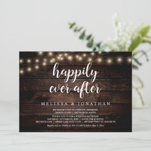 Invitation Heureux Jamais Après, Lumière Rustique À Cordes, E