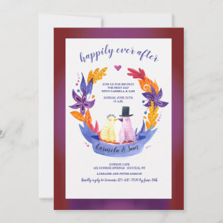Invitation Heureux Jamais après Mariage Brunch