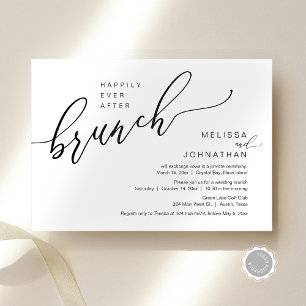 Invitation Heureux Jamais après Mariage Elopement Brunch