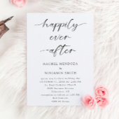 Invitation Heureux Jamais après Mariage minimal Script élégan