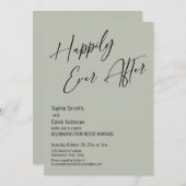 Invitation Heureux Jamais Après Moderne Élégant Sage Green (Devant / Derrière)
