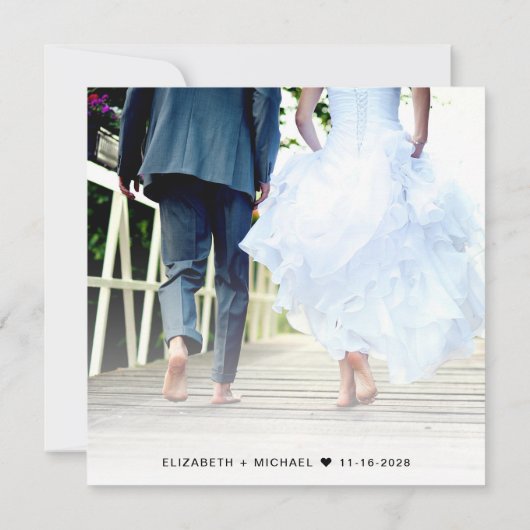 Invitation Heureux Jamais Après Photo Dusty Blue Réception (Dos)