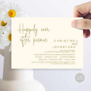 Invitation Heureux Jamais Après Pique-Nique, Mariage Elopemen