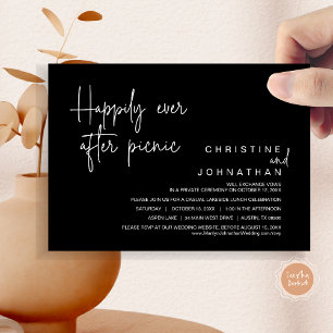 Invitation Heureux Jamais Après Pique-Nique, Mariage Elopemen