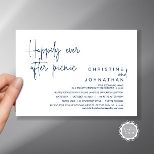 Invitation Heureux Jamais Après Pique-Nique, Mariage Elopemen