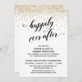 Invitation Heureux Jamais Après Réception Seulement Gold Conf (Devant / Derrière)