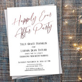 Invitation Heureux Jamais après Rose de fête or élégant moder