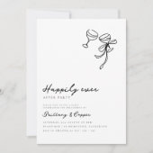 Invitation Heureux Jamais après Scribble Bow Elopement Mariag (Devant)