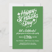 Invitation Heureux Jour de la Saint Patrick Parti Lucky Shamr (Devant)
