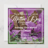 Invitation HEUREUX JOUR DE MÈRE Église Service Événement Flor (Devant)