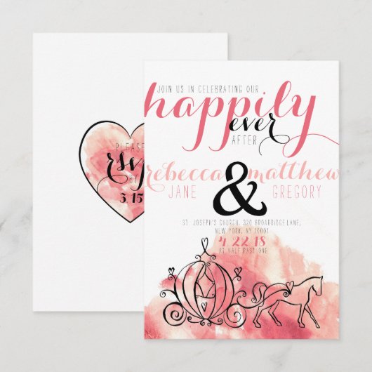 Invitation Heureux pour toujours ! (Devant / Derrière)