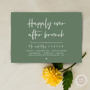 Invitation Heureux pour toujours après le brunch, Mariage mod